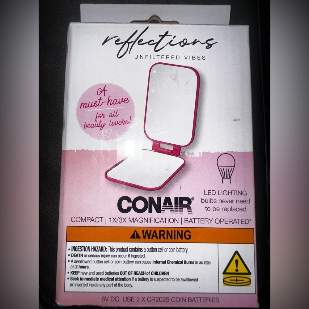 Conair Reflections Lighted Compact Mirror - Pink
